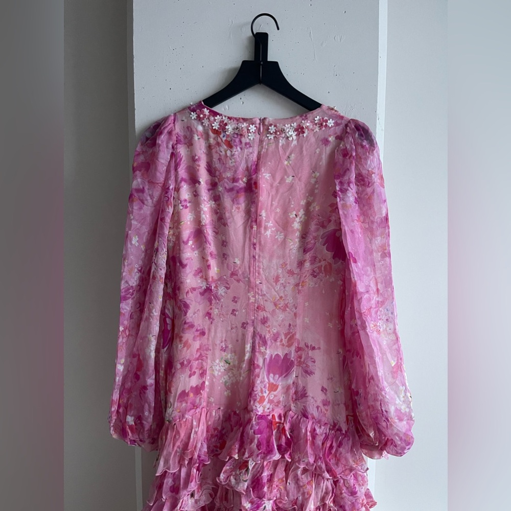 Salvatore Piccione SS20 Floral 100% Silk Maxi Dress in Pink Size 42 - Picture 4 of 10